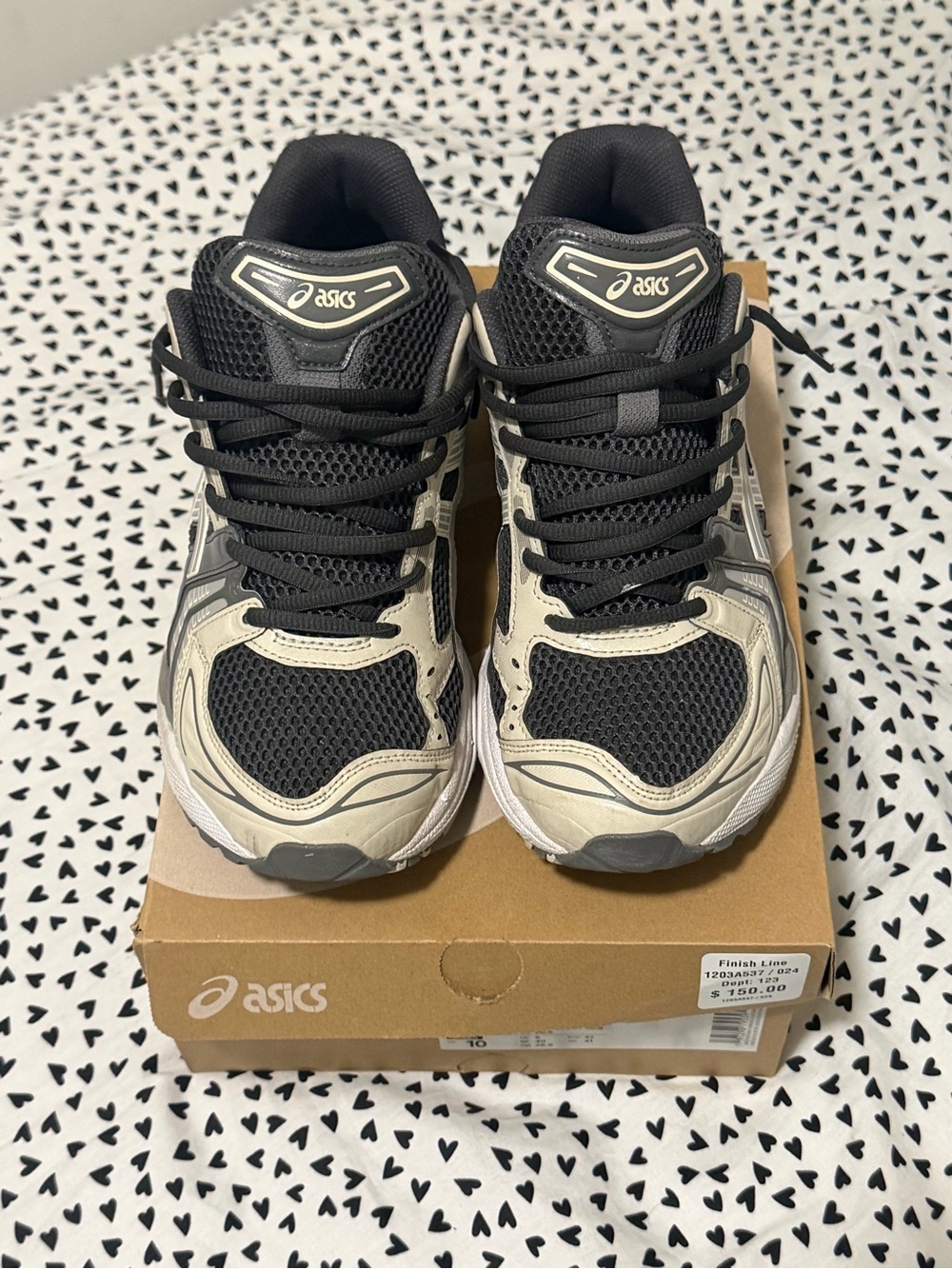 Asics Black and Beige Men's Athletic Running Shoes